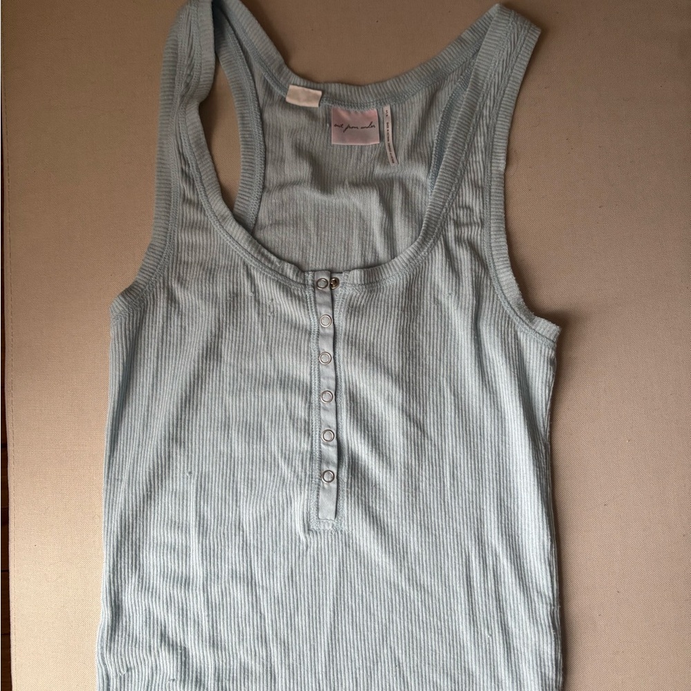 Light Blue Ribbed Tank Top